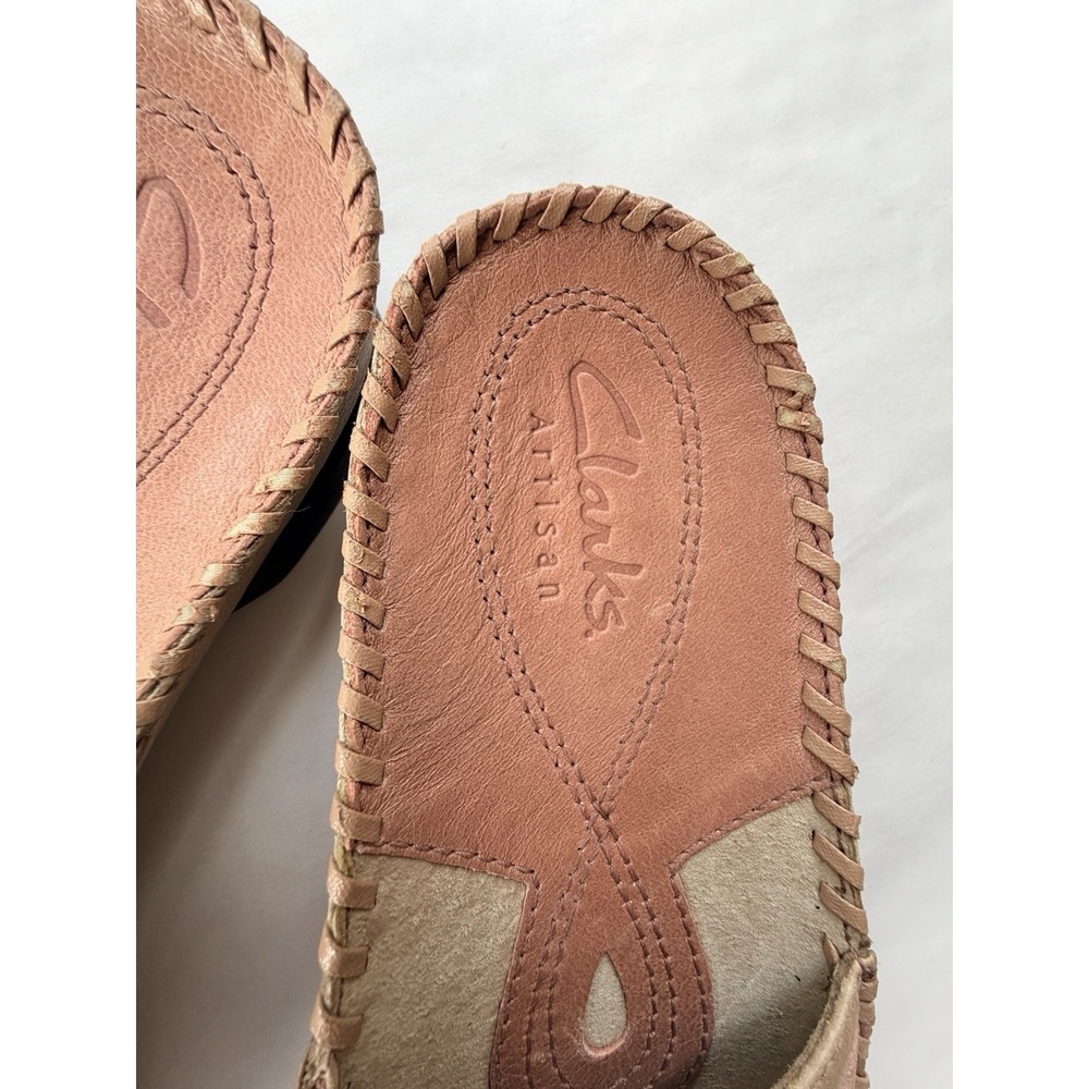 Clarks Artisan Womens Sandals 77403 Size 7.5 M Beige & Pale Pink Leather - Picture 2 of 14